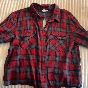 Crop plaid long sleeve